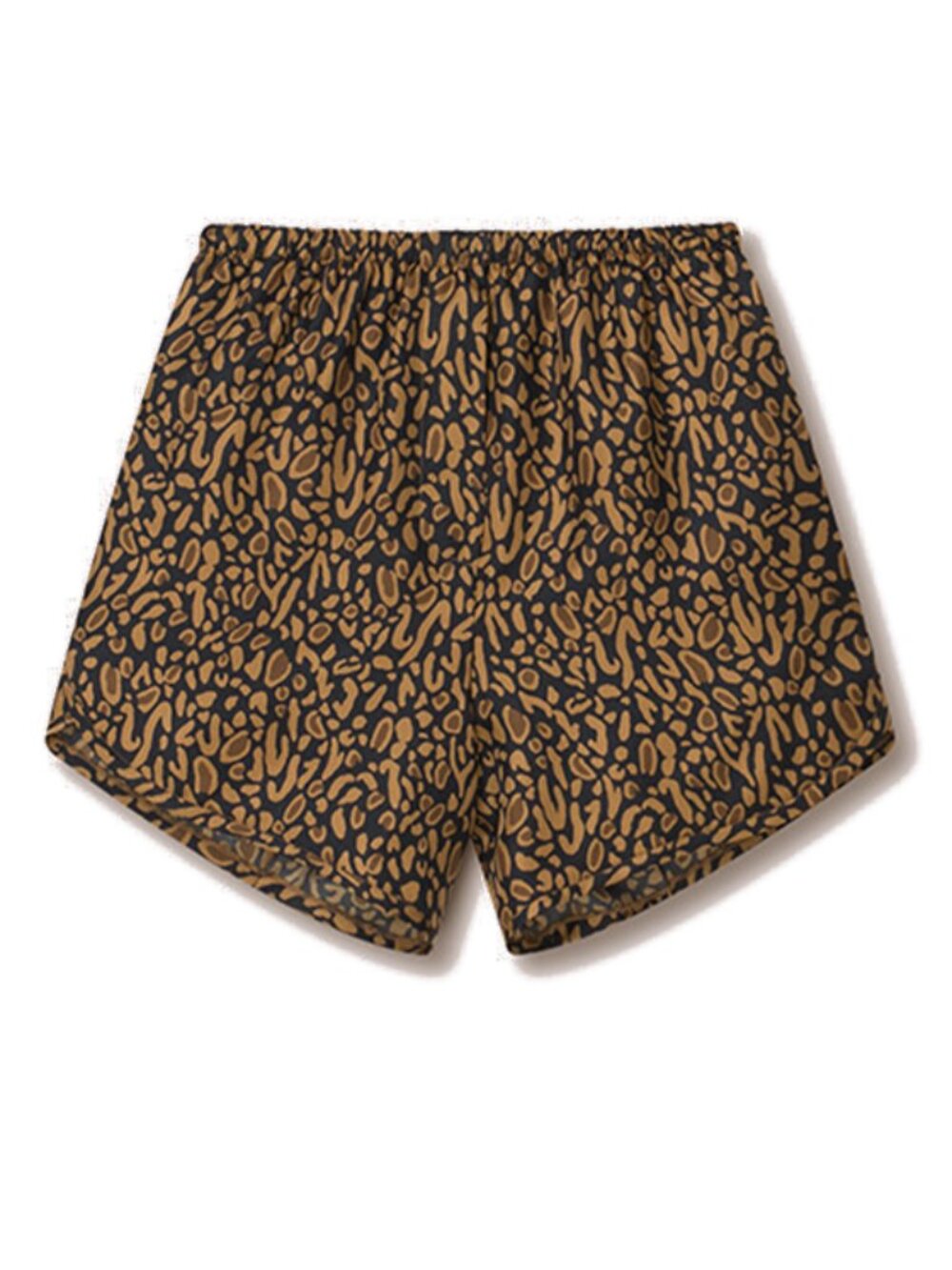 NWT Nanushka Mary Brown Ocelot Twill Silk Shorts Size XXS